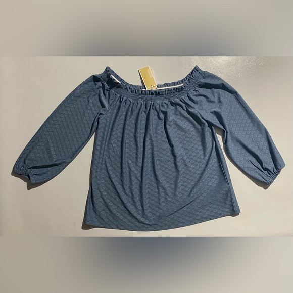 MICHAEL Michael Kors Tops - NEW Size M MICHAEL Michael Kors Shoulder Top Polyester Elastane Chambray $88